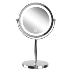 Lusterko kosmetyczne LED ø 20 cm srebrne VERDUN