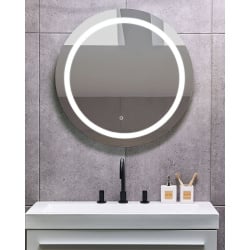 Lustro łazienkowe led courseulles srebrny