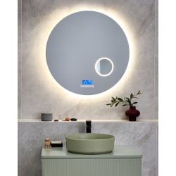Lustro łazienkowe led fixin wbudowany głośnik bluetooth srebrny