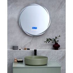 Lustro łazienkowe led tanay wbudowany głośnik bluetooth srebrny