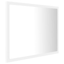 Lustro łazienkowe z led, białe, 60x8,5x37 cm, płyta wiórowa