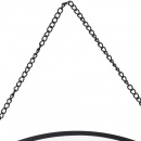 Lustro na łańcuszku w czarnej metalowej ramie, okrągłe, 29 cm