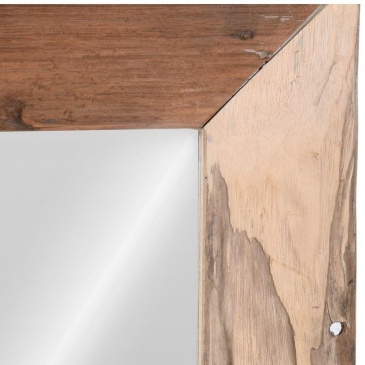 Lustro prostokątne drewniane w drewnianej starej ramie zawieszane ścienne 70x50 cm
