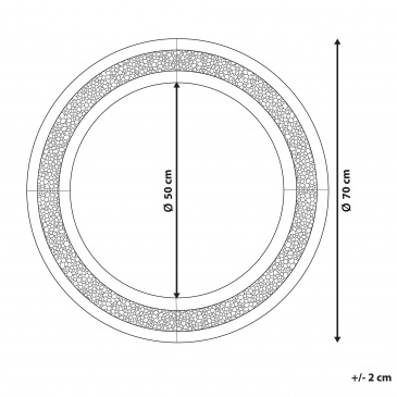 Lustro ścienne ø 70 cm srebrne ERBRAY