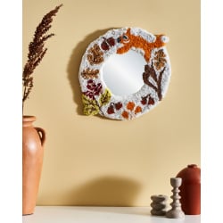 Lustro ścienne BORITI 51 cm 40 cm Bawełna Biały