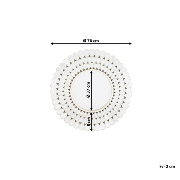 Lustro ścienne złote ø76 cm MILIZAC