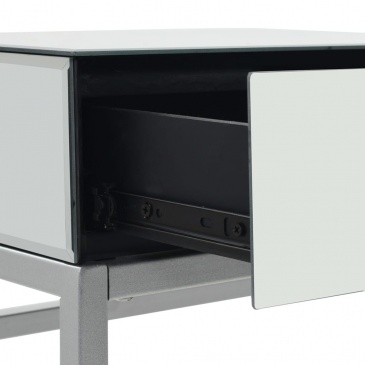 Lustrzany stolik typu konsola, stal i szkło, 107x33x77 cm