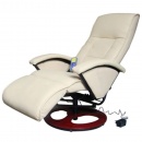Fotel do masażu elektryczny ze skóry syntetycznej kremowy