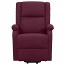 Masujący fotel podnoszony, rozkładany, fioletowy, tkanina