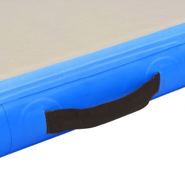Mata gimnastyczna z pompką, 300x100x10 cm, PVC, niebieska