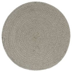 Maty na stół, 4 szt., gładkie, szare, 38 cm, okrągłe, bawełna