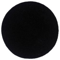 Maty na stół, 6 szt., gładkie, czarne, 38 cm, okrągłe, bawełna Maty na stół, 6 szt., gładkie, czarne, 38 cm, okrągłe, bawełna