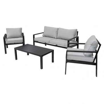 Meble ogrodowe aluminiowe sofa + dwa fotele + stolik