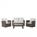Meble ogrodowe - rattanowe - tarasowe - stół + sofa + 2 fotele - Eufemia