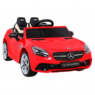 Mercedes benz slc300 auto na akumulator dla dzieci czerwony + dźwięki mp3 światła + pilot + wolny st