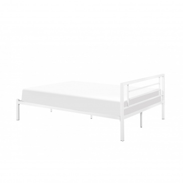 Metalowe białe łóżko ze stelażem 180 x 200 cm CUSSET