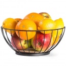 Metalowy koszyk na owoce i warzywa, kosz czarny, miska, patera loft, 28 cm