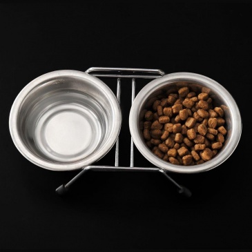 Miska dla psa, kota, zestaw misek w stojaku, 2x800 ml