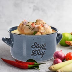 Miska na zupę, bulionówka do zupy, ceramiczna, 650 ml, niebieska Miska na zupę, bulionówka do zupy, ceramiczna, 650 ml, niebieska