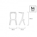 Krzesło barowe Miura Modesto Design 80cm czarne