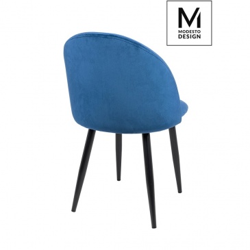 Modesto krzesło nicole ciemny niebieski - welur, metal