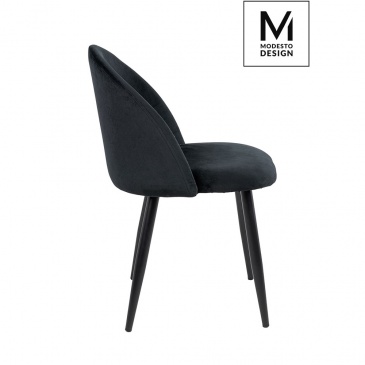 Modesto krzesło nicole czarne - welur, metal