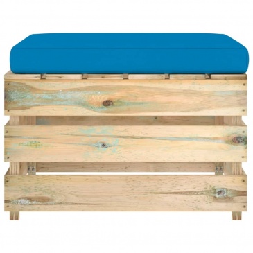 Modułowy stołek z poduszką, impregnowane na zielono drewno