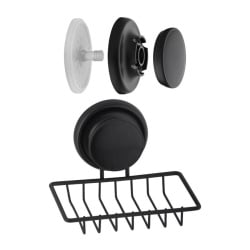 Mydelniczka na przyssawkę naścienna stal czarna - yoka