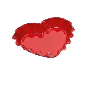 Naczynie do zapiekania w kształcie serca - 33x29cm - czerwony