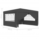 Namiot imprezowy ze ściankami, 4x4 m, antracytowy, 90 g/m²