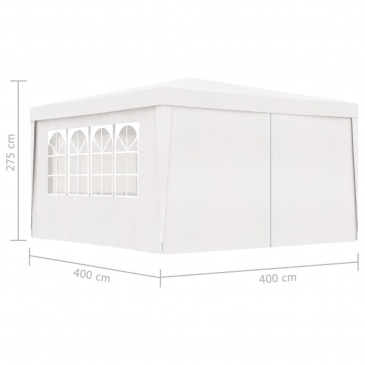 Namiot imprezowy ze ściankami, 4x4 m, biały, 90 g/m²