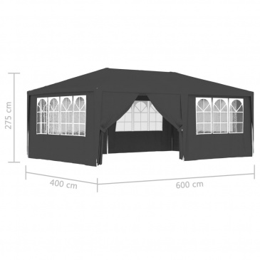 Namiot imprezowy ze ściankami, 4x6 m, antracytowy, 90 g/m²