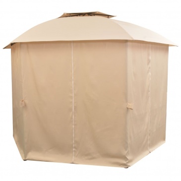 Namiot ogrodowy z zasłonami, sześciokątny, 360x265 cm