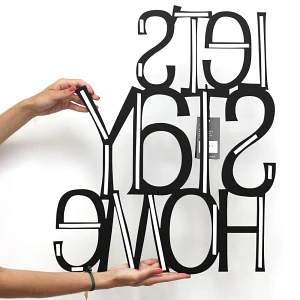 Napis 3D na ścianę 58x48cm DekoSign LETS STAY HOME czarny