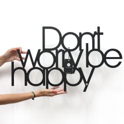 Napis 3D na ścianę DekoSign DON`T WORRY BE HAPPY czarny