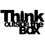 Napis 3D na ścianę DekoSign THINK OUTSIDE THE BOX czarny 