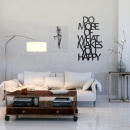 Napis na ścianę DekoSign DO MORE OF WHAT MAKES YOU HAPPY czarny
