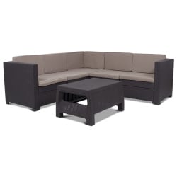 Narożnik modułowy Provence ze stolikiem kawowym : Kolor - brąz/taupe