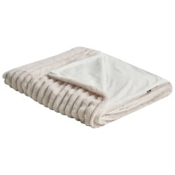 Narzuta na łóżko RAKYA Sztuczne futro 200 x 220 cm Jasnobeżowy