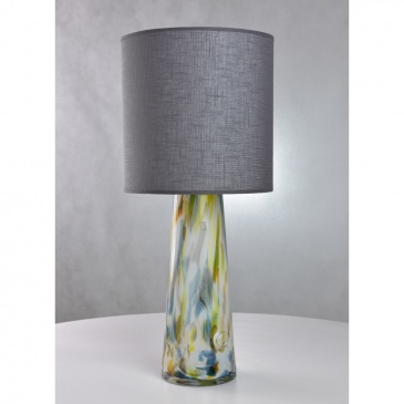 Niepowtarzalna lampa stołowa Gie El wykonana ręcznie z wysokiej jakości kolorowego szkła.