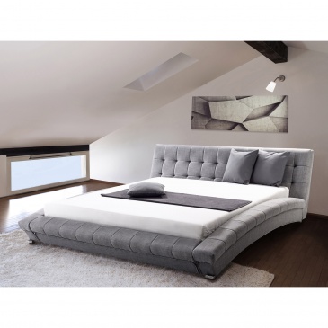 Nowoczesne łóżko tapicerowane ze stelażem 160x200 cm - Maurizio szare