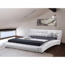 Nowoczesne skórzane łóżko 180x200 cm - Maurizio białe