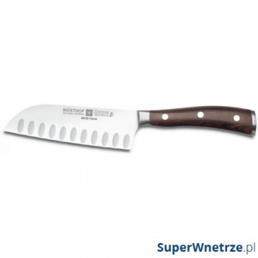 Nóż Santoku KULL 14 cm Wüsthof IKON srebrny/brąz