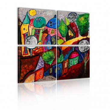 Obraz - Kolorowe miasto (80x80 cm)