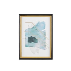 Obraz w ramie 30 x 40 cm niebiesko-złoty TOUBA Obraz w ramie 30 x 40 cm niebiesko-złoty TOUBA