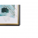 Obraz w ramie 30 x 40 cm niebiesko-złoty TOUBA