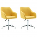 Obrotowe krzesła konferencyjne 2 szt. żółte tkanina