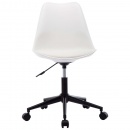 Krzesła biurowe obrotowe 4 szt. białe sztuczna skóra