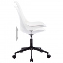 Krzesła biurowe obrotowe 4 szt. białe sztuczna skóra