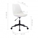 Krzesła biurowe obrotowe 6 szt. białe sztuczna skóra